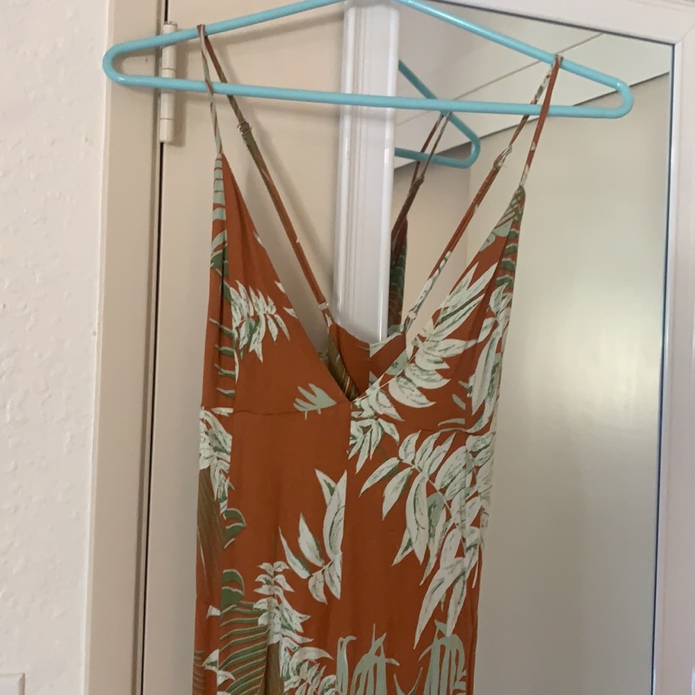 Burnt Orange Floral Jumpsuit - Picture 2 of 2